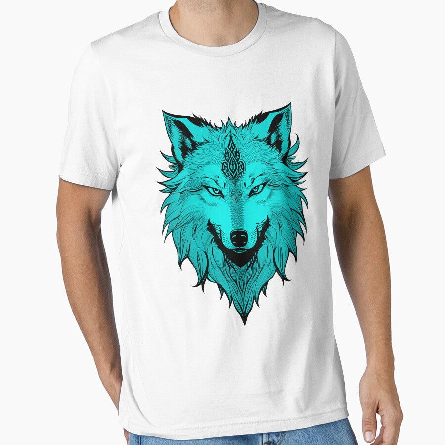 Illustration of a Light Blue Wolf in Vector Style by NordicBadger