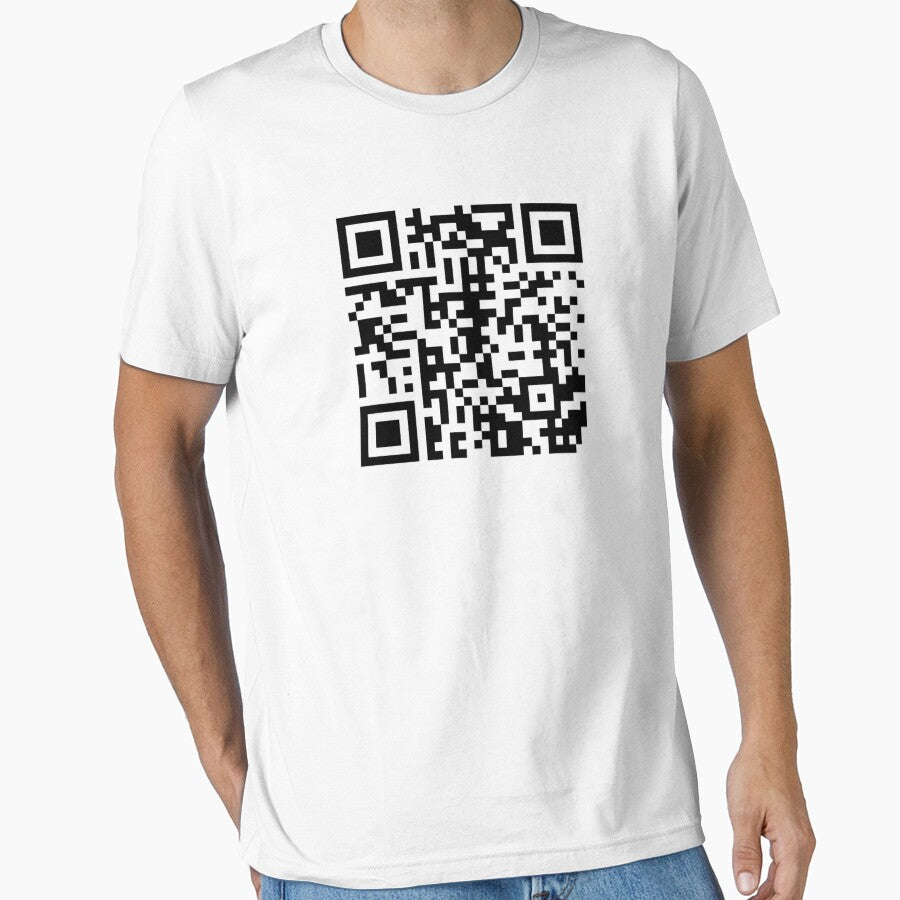 Rickroll qr code - black - white by Mahmoud Salah