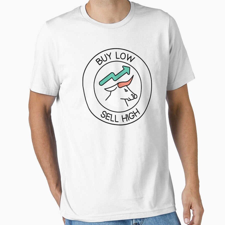 Buy Low Sell High Bull LOGO Crypto bull run Bitcoin btc eth blockchain money cash assets by to-esu