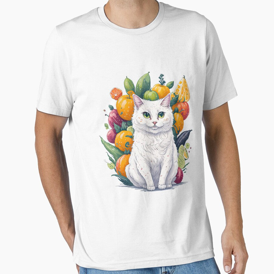 Vegan Paws White Vege Cat by OmStyleStudio