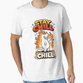 Chill Cat Fire T-Shirt by Matinez Pink