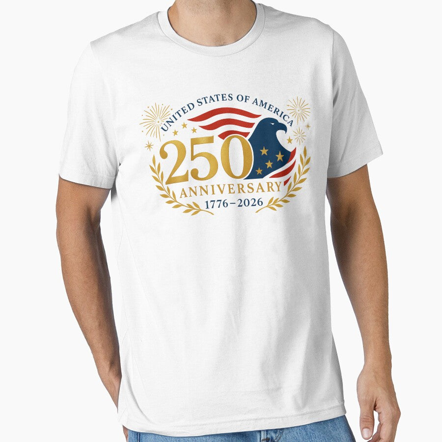 United States of America 250th Anniversary Eagle Emblem (1776–2026), for White Background by Alinamatt
