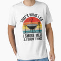 I Smoke Meat And I Know Things Funny BBQ Smoker Pitmaster by AaronWeedo