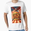 American Burger Poster – Retro USA Food Illustration by RØNI AI
