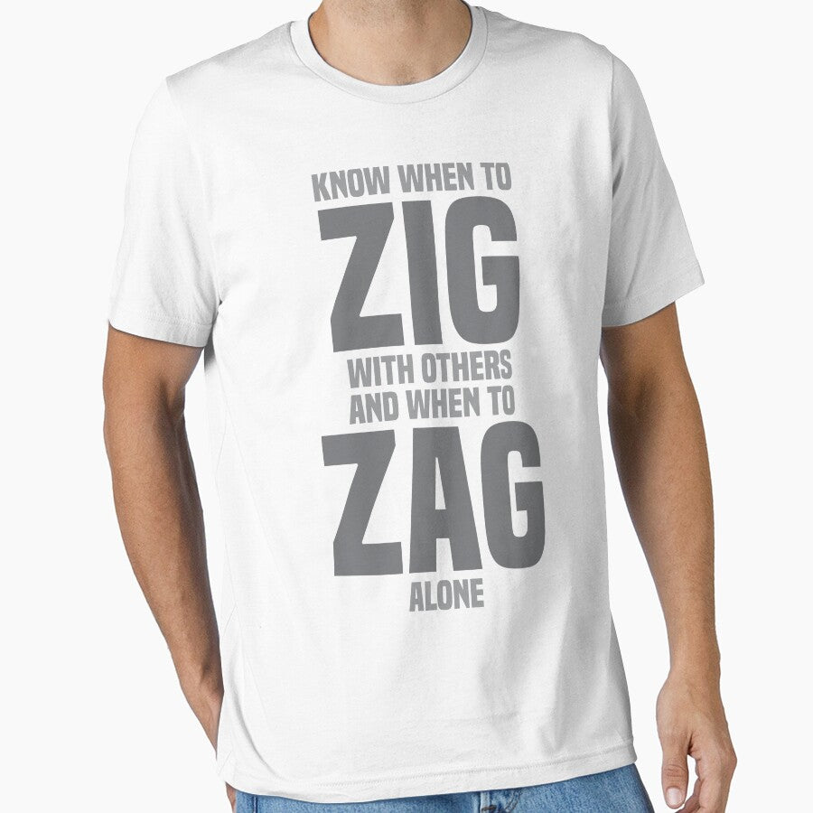 Know When To Zig With Others And When To Zag Alone - Inspirational by Vector-Artist