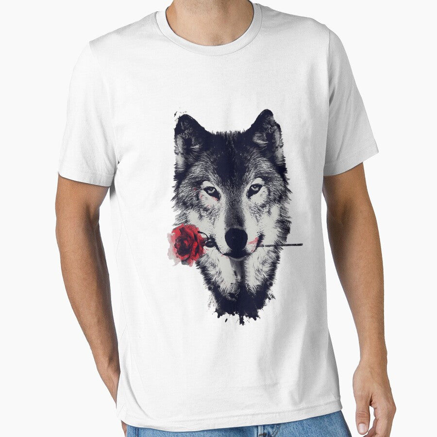colorful wolf with flowers by word2world