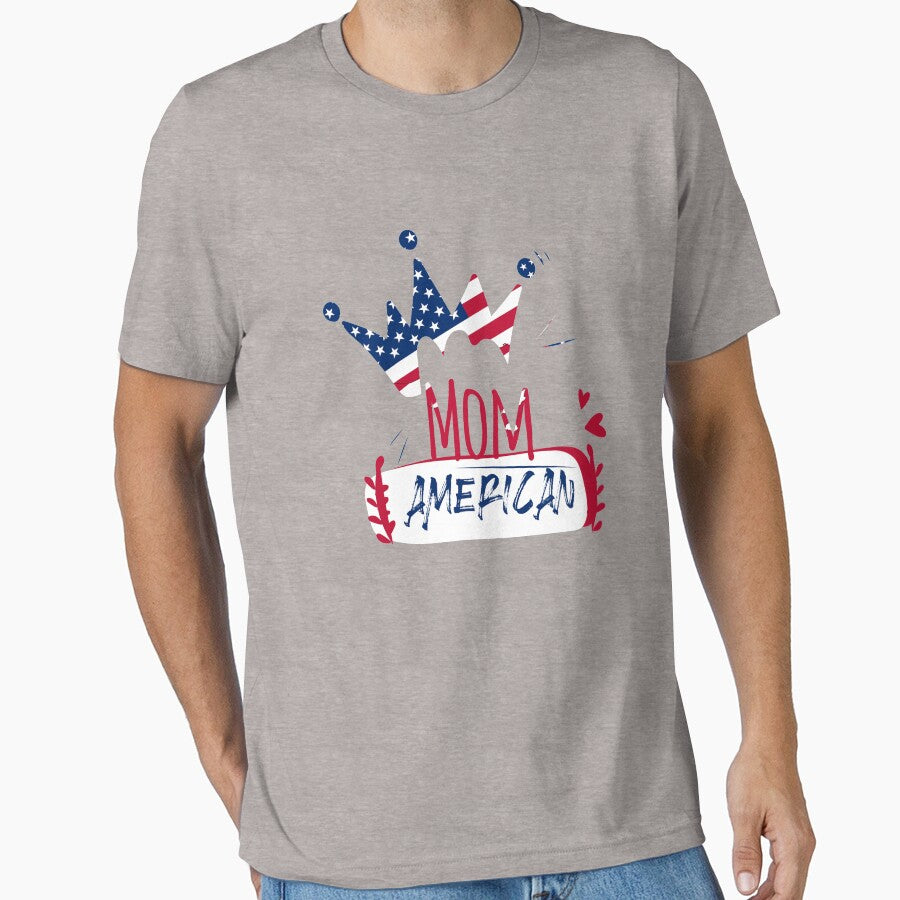 Mom American- tshirt. mom, funny mom , mom life , USA , patriotic , womens 4th of july, mama,mothers day gift by YADESING