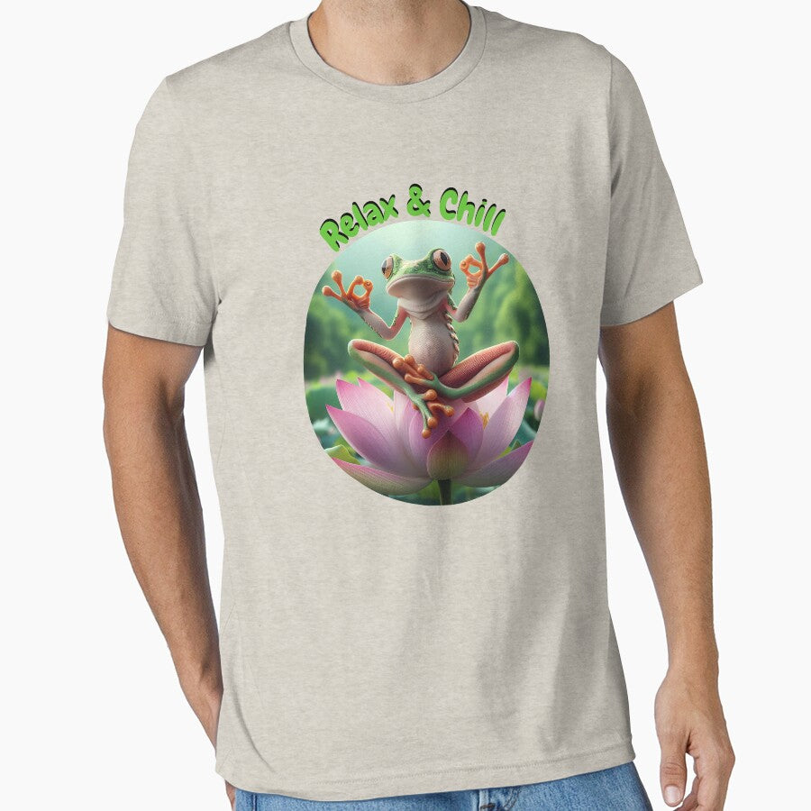 Relax & Chill Frog in the Lotus by Toms Tee