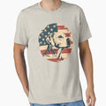 Vintage Retro Distressed American Flag  Design Featuring a Dog by KojourinArt