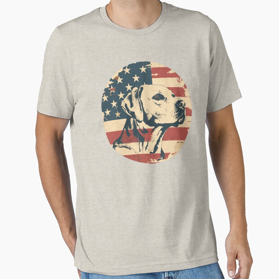 Vintage Retro Distressed American Flag  Design Featuring a Dog by KojourinArt