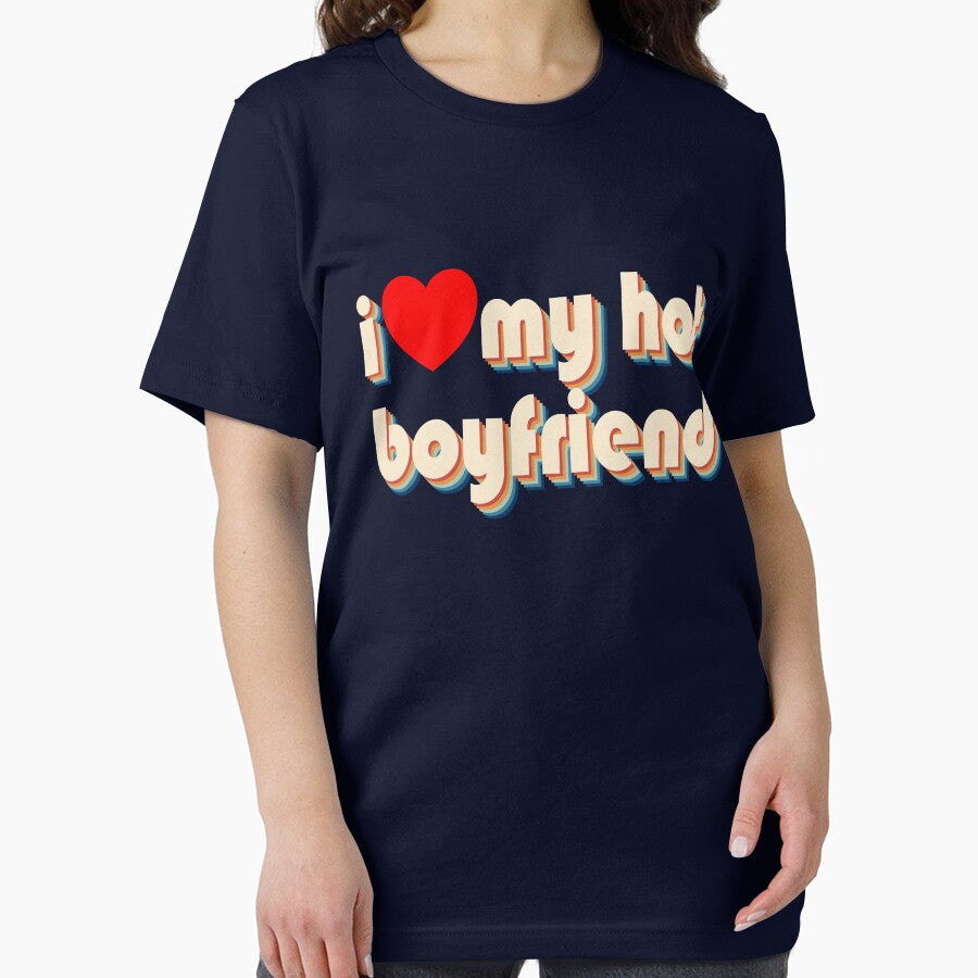 I Love My Hot Boyfriend Heart Retro I Love My Hot Boyfriend Gear by DynamicDesign