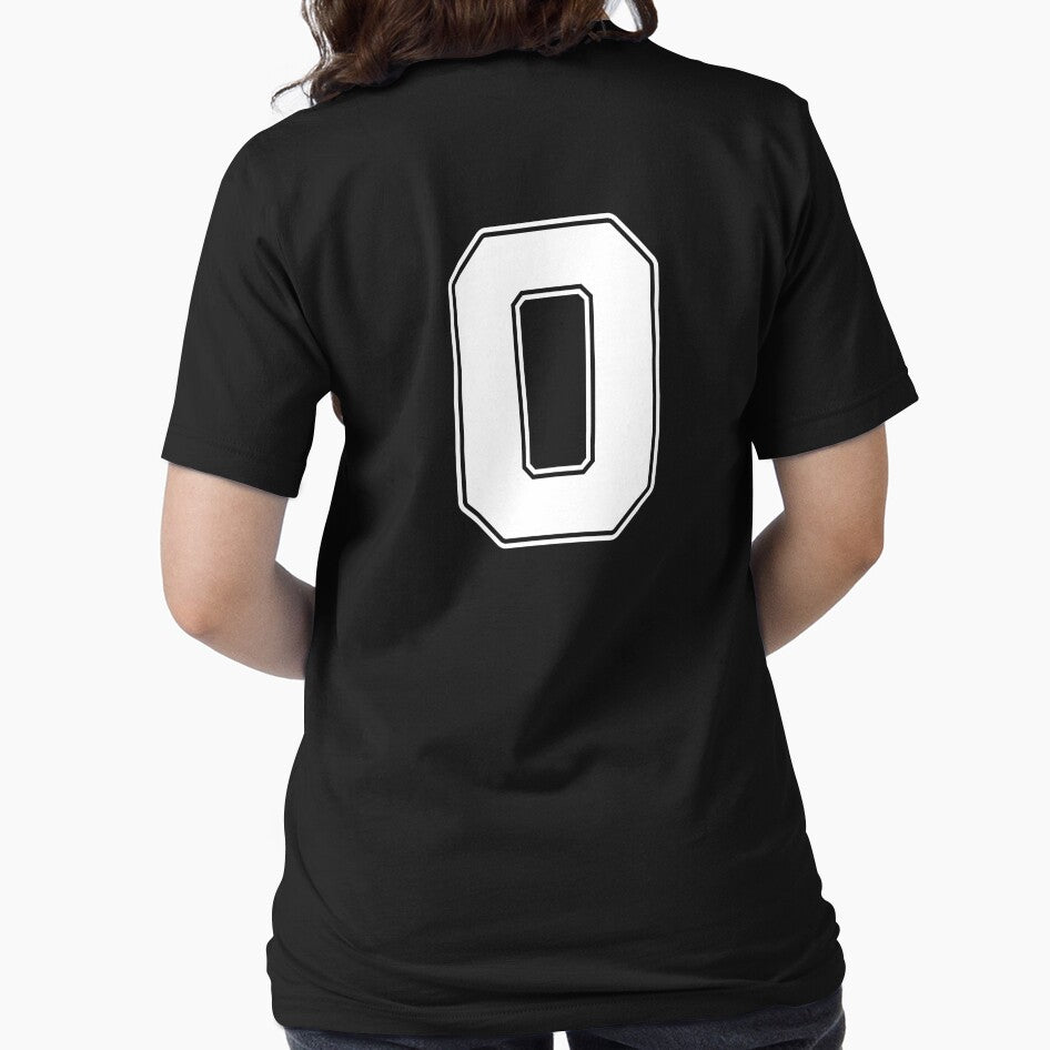 Jersey Number 0 / Player Shirt Number Zero (White with White Outline) by STUDIO-72