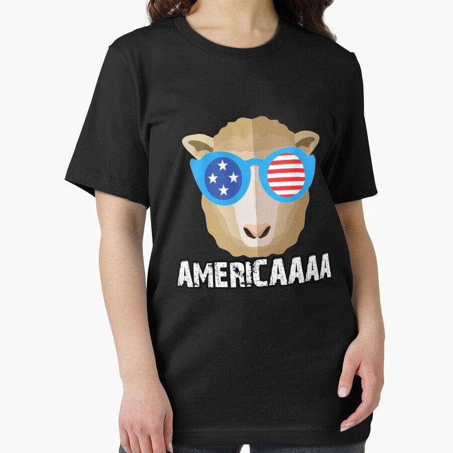 Patriotic Sheep 4th of July USA American Flag Funny Sheep Americaaa by Akmloza