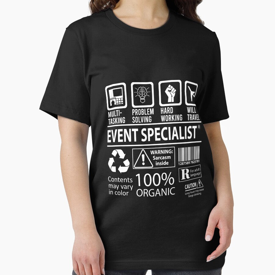Event Specialist T Shirt - MultiTasking Certified Job Gift Item Tee by sabinacsnm