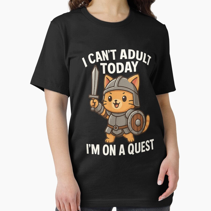 "I Can't Adult Today, I'm On a Quest" Funny Cat Gamer – Perfect Gift for Boyfriend or Dad by ContTraders