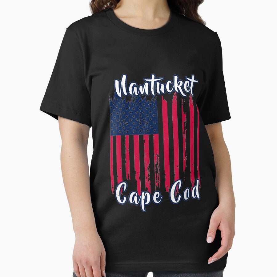 Distressed Nantucket Summer Vacation Patriotic American Flag by coraclr