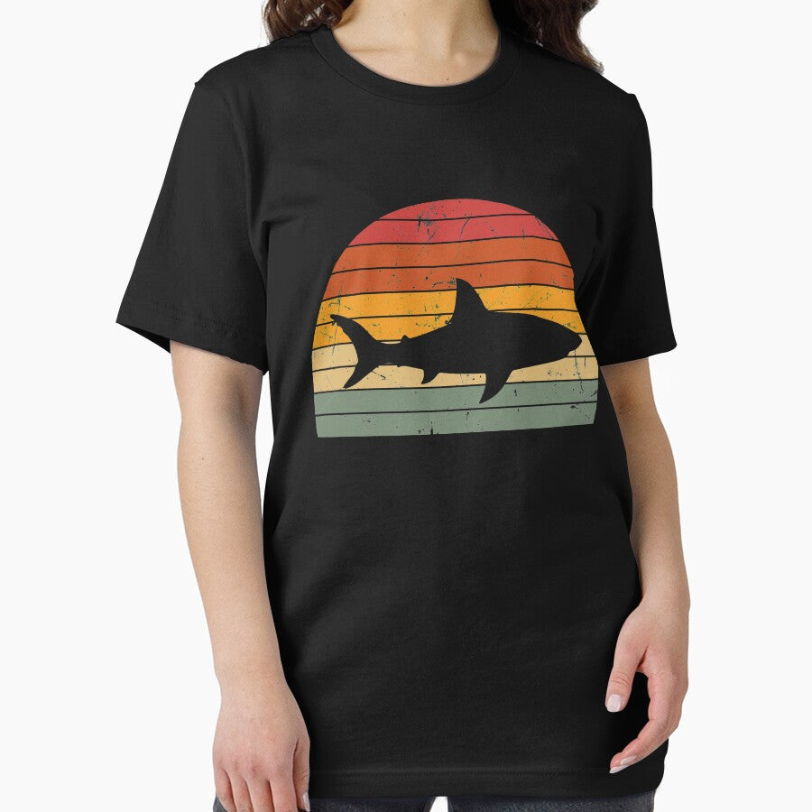 Vintage Retro Sunset Shark Silhouette by zerouss