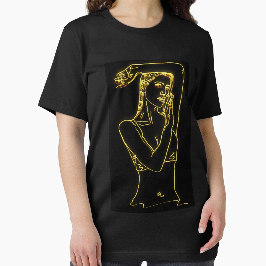 lady line art golden illustration by KARTICK DUTTA