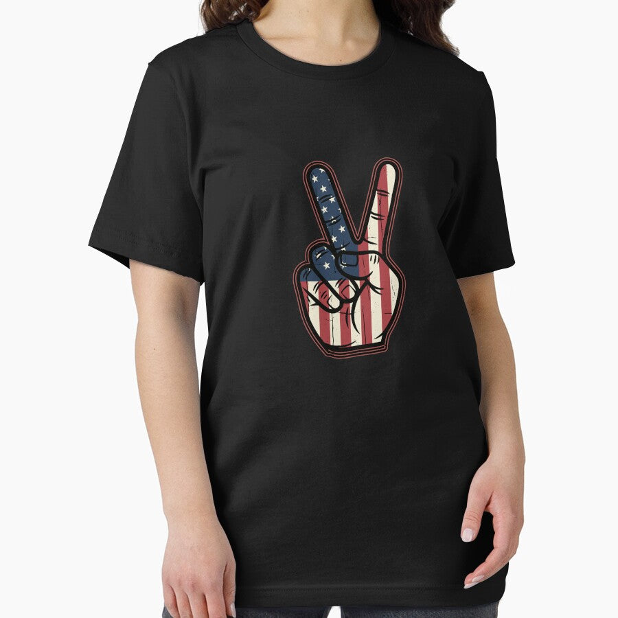 Retro Peace Vintage 60s 70s Hippie USA Flag by PopStars1993