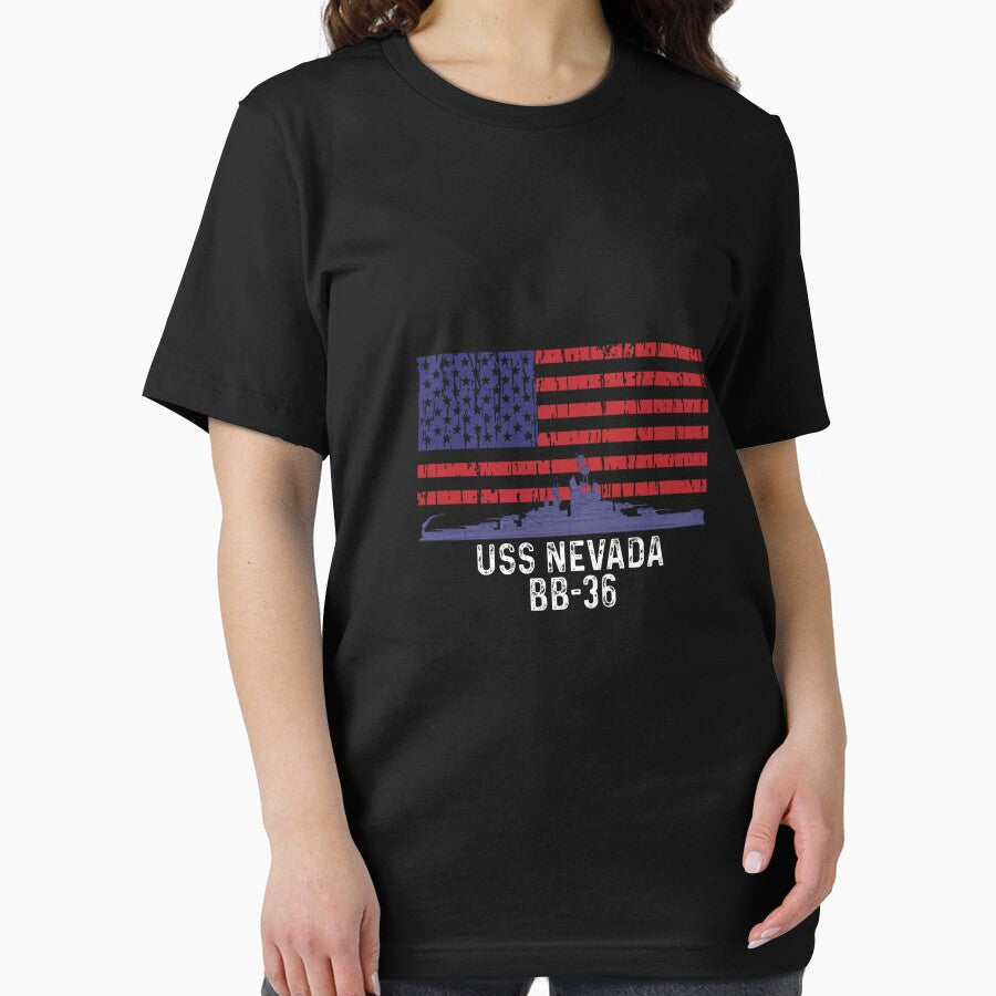 USS Nevada BB36 Battleship Vintage American Flag by maximjki