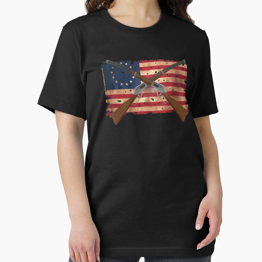 Crossed Rifles Over American Flag Patriotic design by jakehughes2015