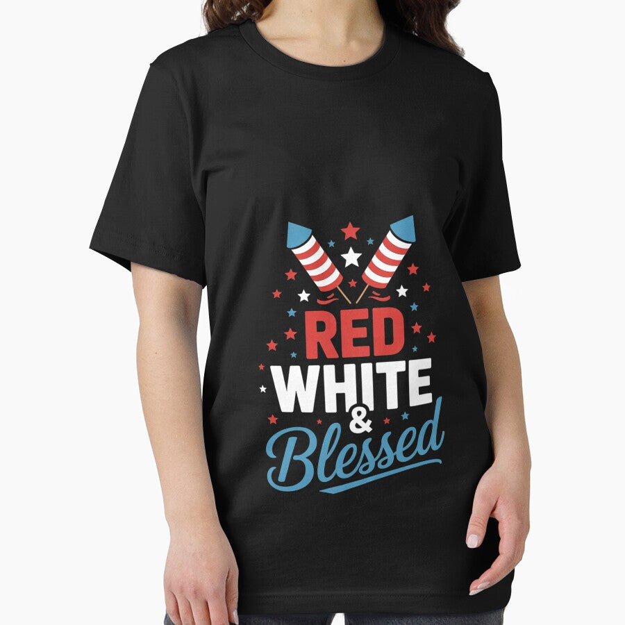 Red White & Blessed 4th Of July Apparel, American Patriotic by Hofersofer