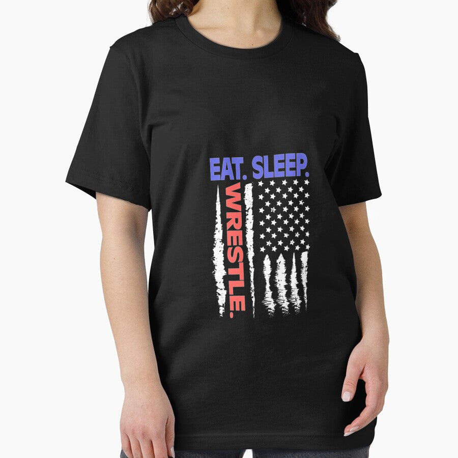Wrestling Eat Sleep Wrestle Usa Flag by idabry