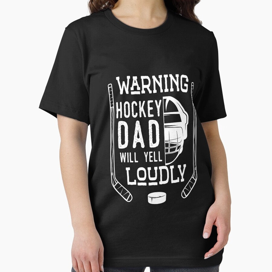 WARNING HOCKEY DAD WILL YELL LOUDLY Funny Gift Ideas for Dads for his birthday by biigshow