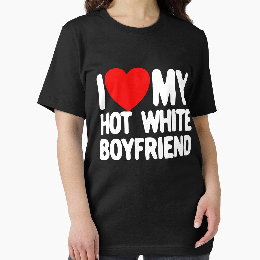 I Love My Hot White Boyfriend Red Heart My Hot Boyfriend Gear by DynamicDesign