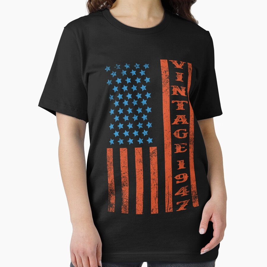 Vintage Retro 1947 American Flag by Whimsical  Thinker