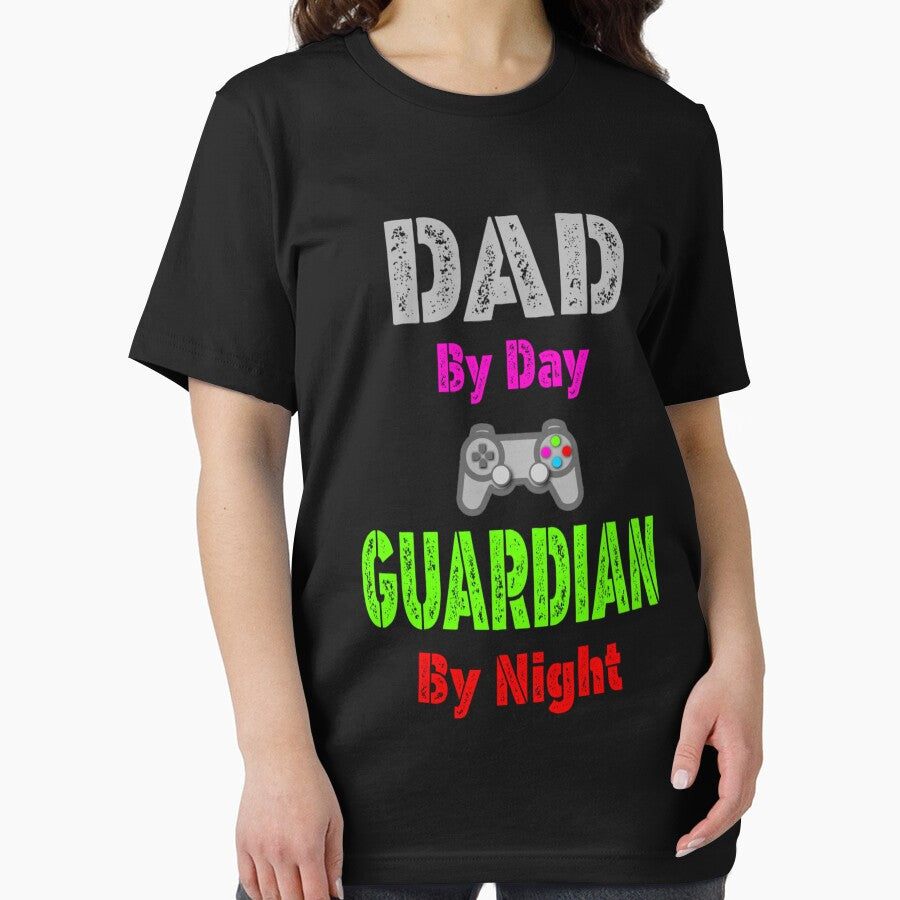 Dad By Day Guardian By Night T-shirt Hero Father Gift. by LITSHOGEN