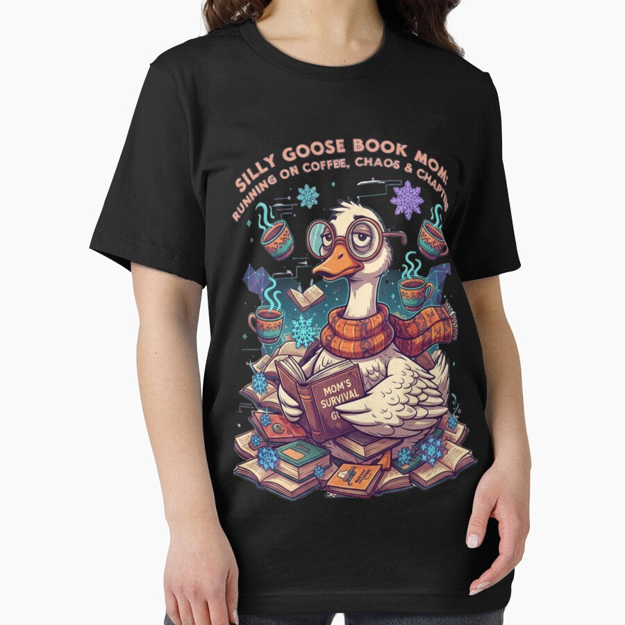 Silly Goose Book Mom Sticker – Chaos & Chapters Edition T-Shirt by GeniePixel