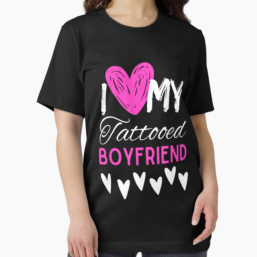 I Love My Tattooed Boyfriend T-Shirt Essential T-Shirt by amchtakkosa1