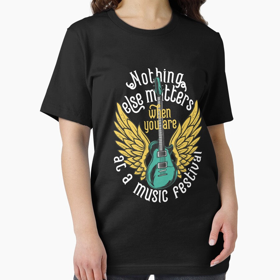 Nothing Else Matters - Music Festival Winged Guitar Tee, Ultimate Festival Wear by GeekStop