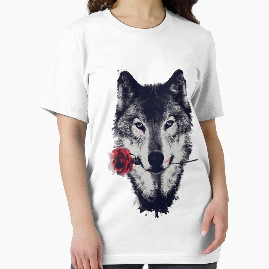 colorful wolf with flowers by word2world