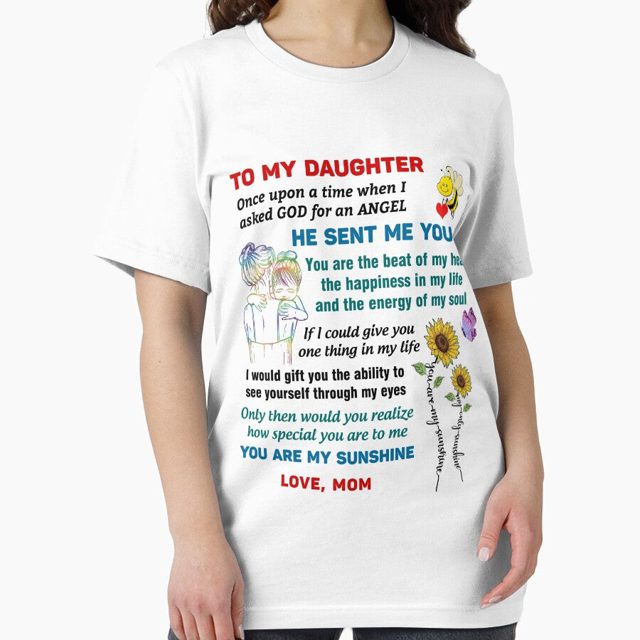 To My Daughter gift from Mom, Gift Mug For Daughter, You are my angel, my little girl, you are my sunshine by IonelHm