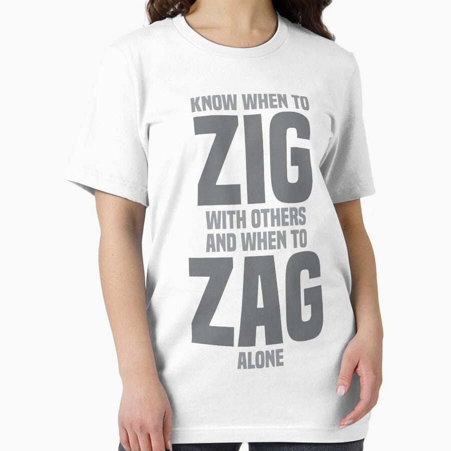 Know When To Zig With Others And When To Zag Alone - Inspirational by Vector-Artist