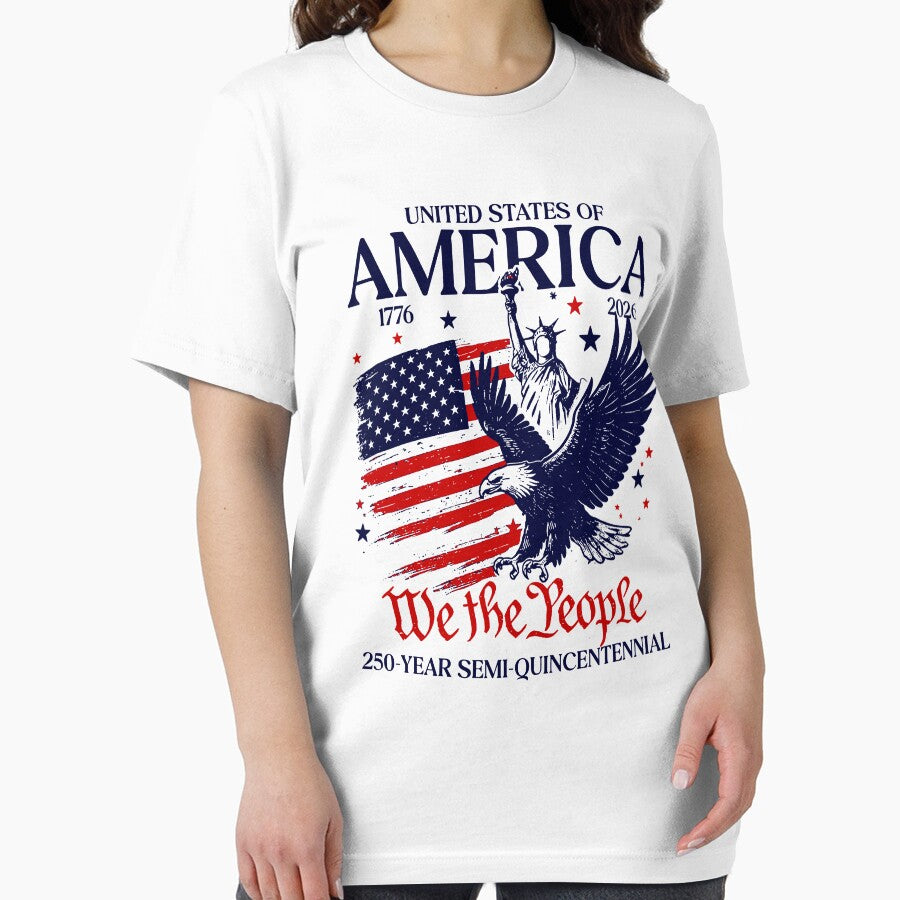 Retro USA 250 Shirt, American Eagle Graphic Tshirt, 4th of July by RamneekFraty