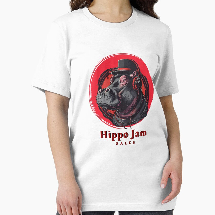 Eccentric Ecommerce: Hip-Hop Hippo in Top Hat & Headphones - Art for T-Shirt Design by zax454