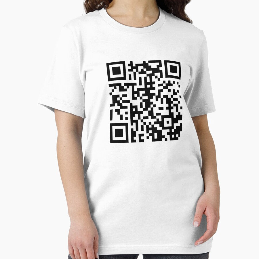 Rickroll qr code - black - white by Mahmoud Salah