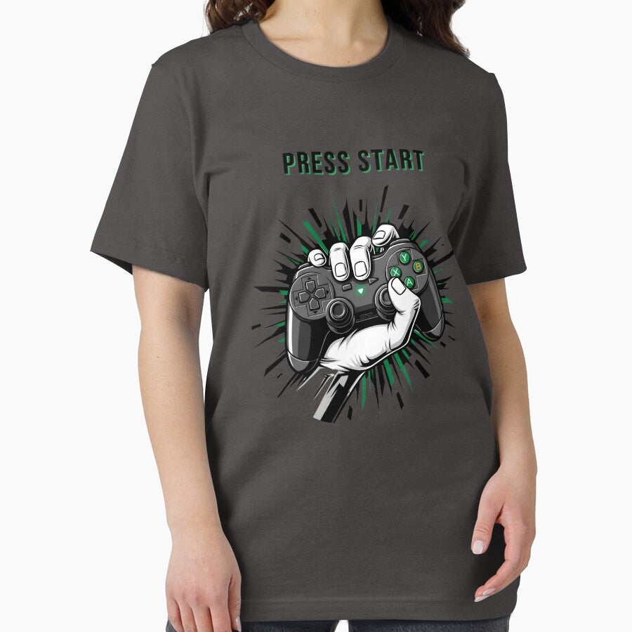 "Press Start" Gaming Controller Art by InkWeaveShop