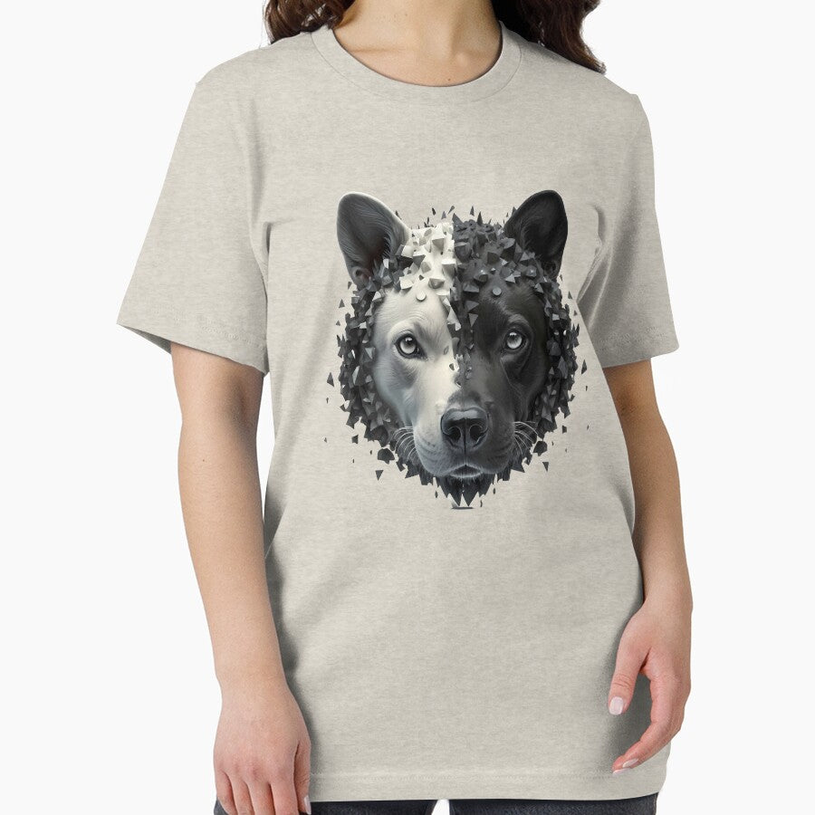 yin yang dog head black and white by Toms Tee