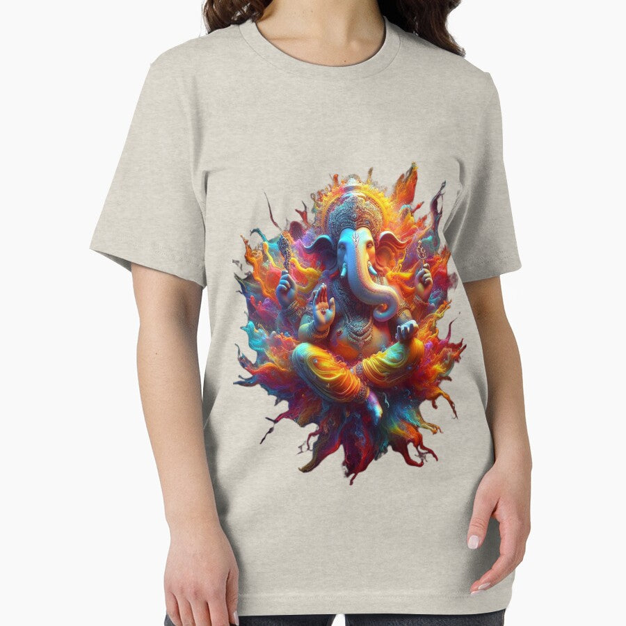 Copy of Ganesha pop art white background Holi festival by Toms Tee