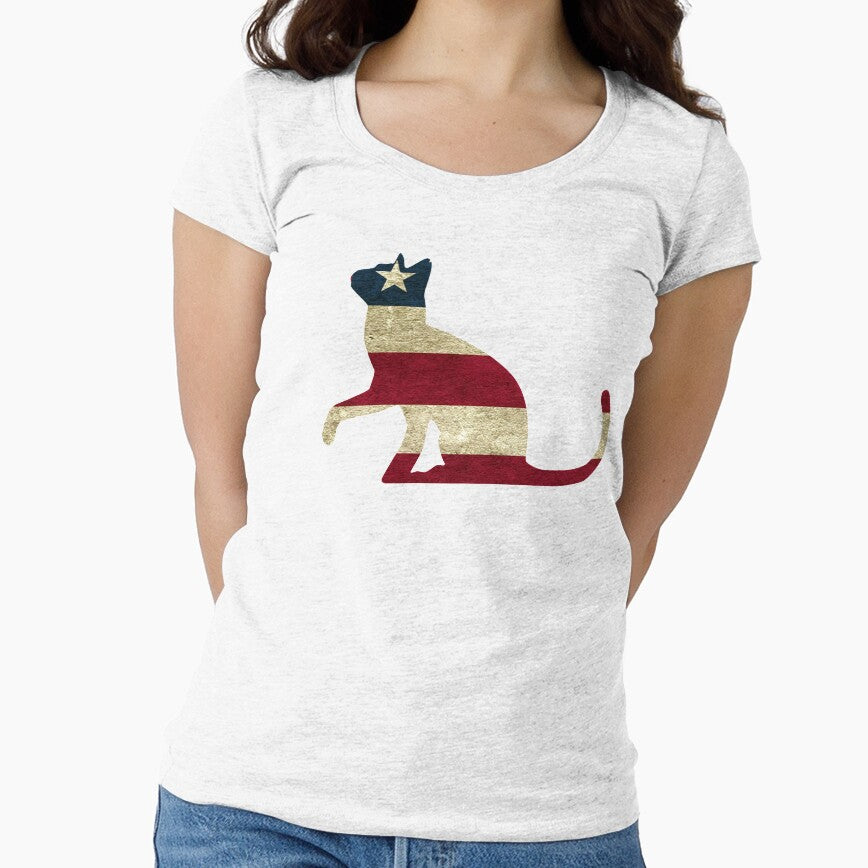 Vintage American Flag: Cat Lovers Design by Hindsight-2020