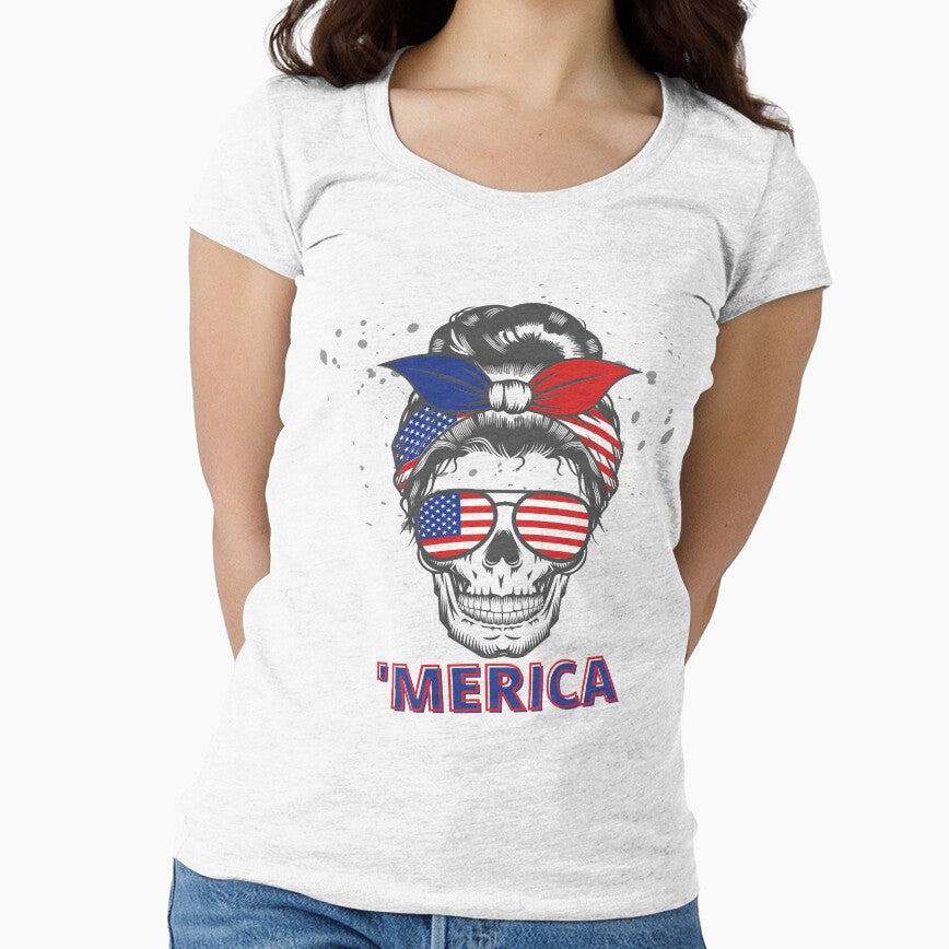 Merica USA Skull Sunglasses American Flag America Patriotic Skeleton 4th of July by CarantinedChaos