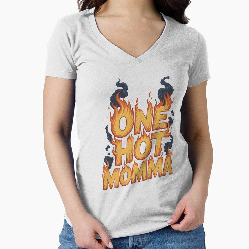 Fun Mom Typography One Hot Momma by Mellow Vibes