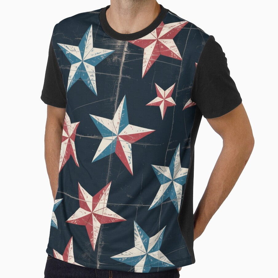 Grunge Patriotic Scattered Star Pattern Americana by OldGloryForge
