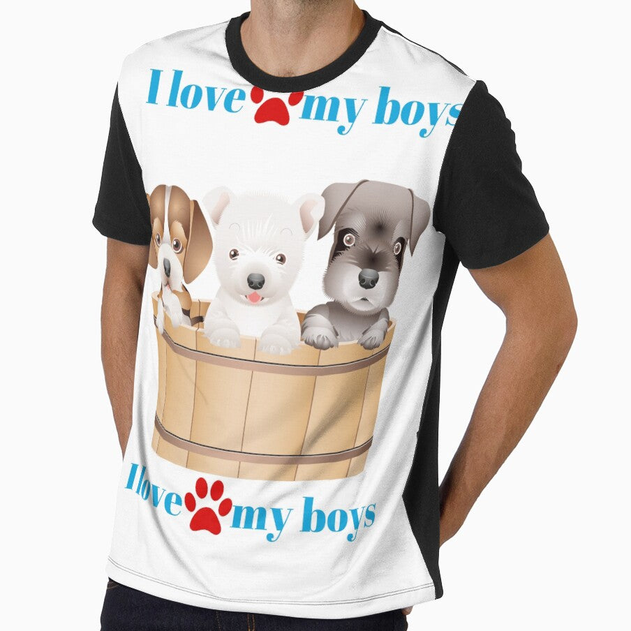 Cherish the Pawprints: Unleash Your Love with our 'I Love My Boys' Dog-Centric T-Shirt! by Puppy Paws