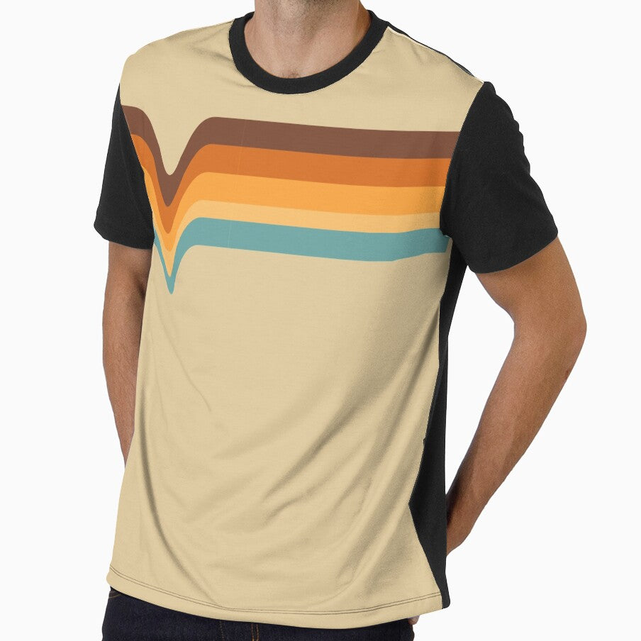 70s 70’s Stripes Brown Orange Yellow Cream Beige Tan Blue by ShamusSleuth
