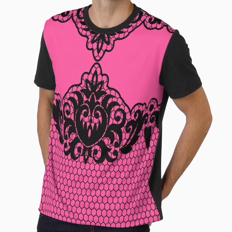 Pink black lace girlish by MyREDBlack
